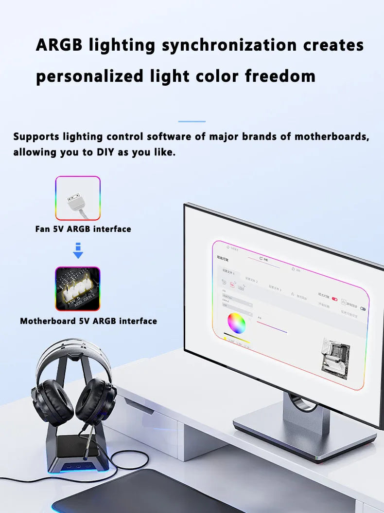 ICE Whale Prism 4RS Plus ARGB PC Case Fan 14cm Infinity Mirror Design Motherboard Light Sync 4PIN PWM CPU Cooler Fan ventilador