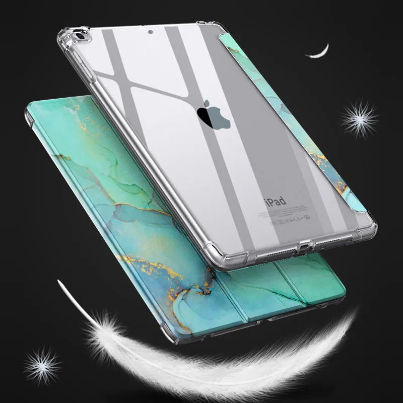 For iPad 11 2021/2020/9.7 5/6th case 10.2 9th 7th/8th Marble Leather Smart Cover for iPad2 Air 1/2 Mini 1/2/3/4/5/6 pro10.5 case