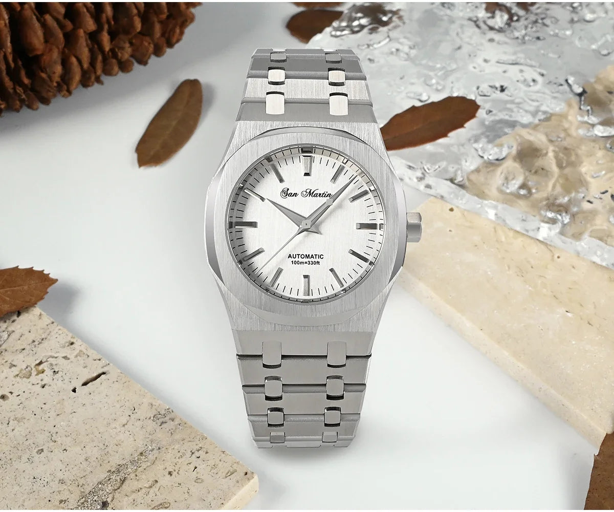 San Martin 38.5mm Miyota 9015 Men Luxury Watch Classic Business Dress Automatic Mechanical Watches Sapphire 10Bar reloj