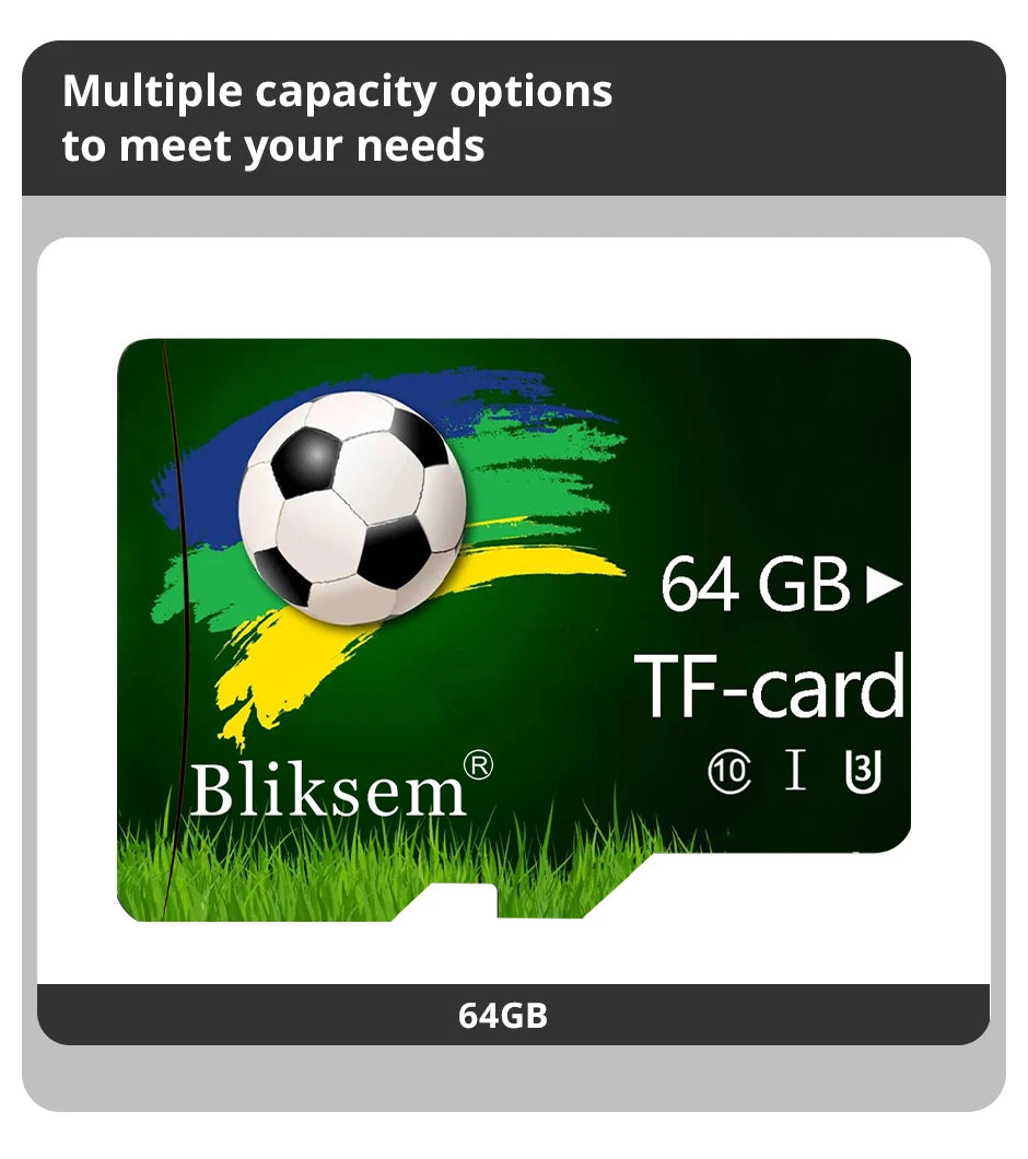 Bliksem Mini TF Card 64GB A1 Memory Card for Surveillance Equipment Cell Phone Computer High Speed TF Card 64G U3