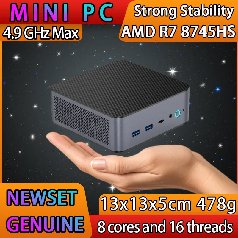Mini PC Windows 11 Pro AMD Ryzen7 5800H Mini Computer 16/32GB DDR4 512GB/1TB PCIe M.2 SSD WiFi 6 BT5.2 Small Desktop Computer