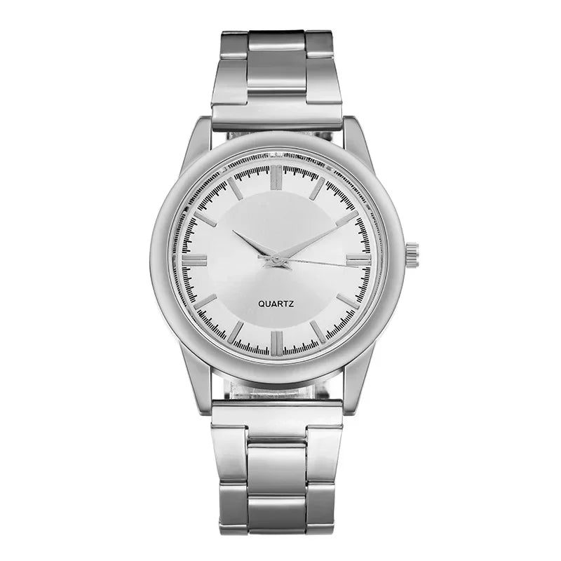 Classic Simple Men's Business Quartz Watch Stainless Steel Round Dial Casual Classic Women Men Business Quartz Watches Stainless