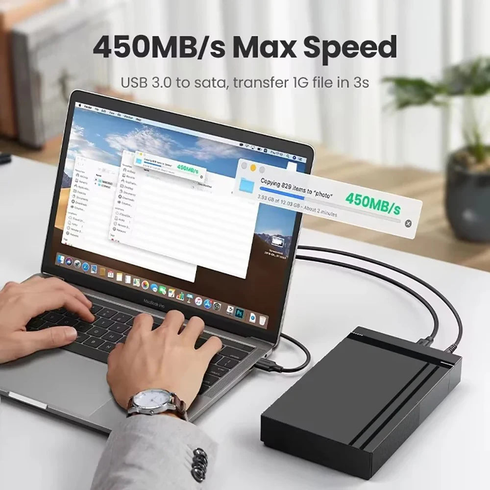 2.5/3.5 inch HDD Case USB 3.0 Hard Drive Disk Enclosure SATA to USB 3.0 Adapter External Hard Drive Box for PC Laptop Tool-less