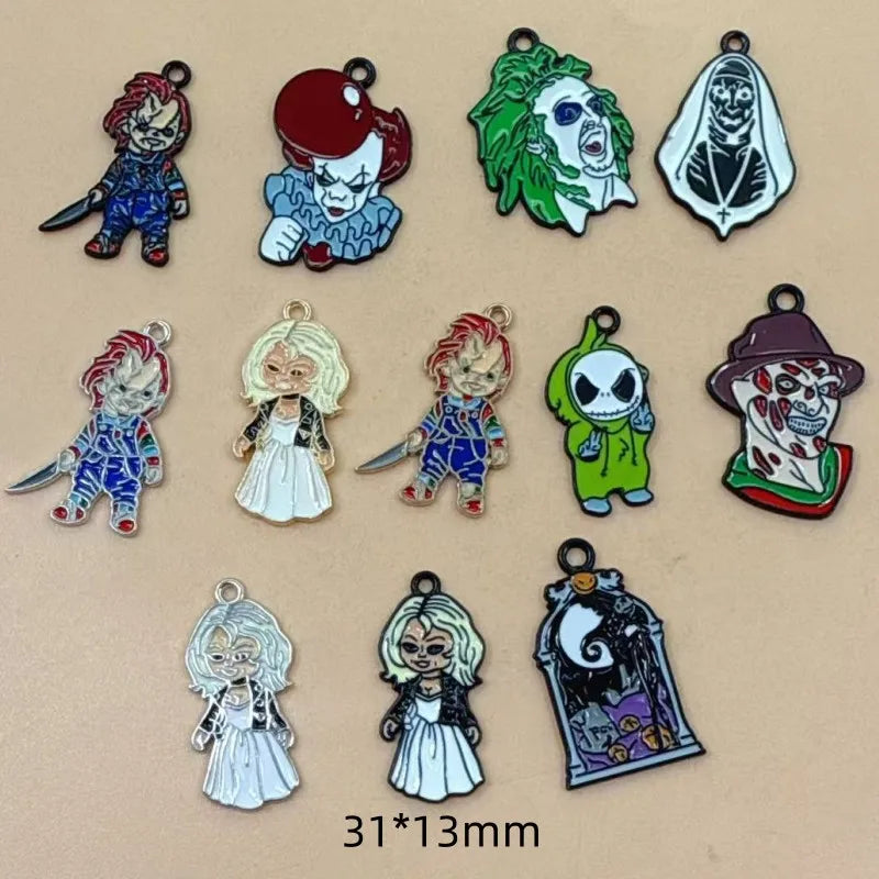 10pcs Halloween Cartoon Charm for Jewelry Making Necklace Bracelet Keychain Pendant Diy Accessories Alloy Metal