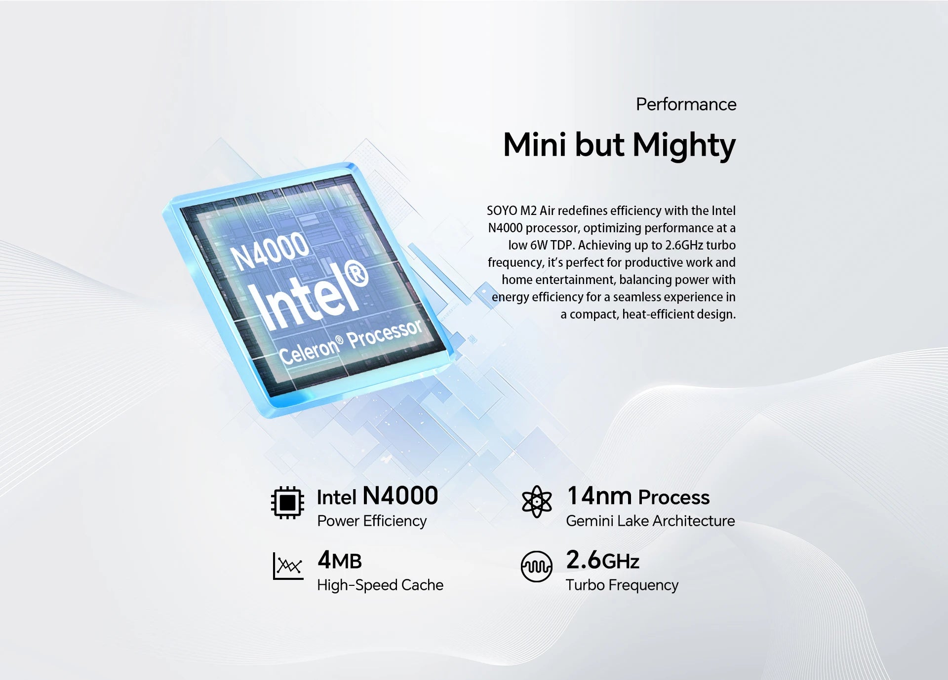 SOYO M2 Mini PC: Powerful 6GB RAM, 64GB EMMC, Intel N4000, Windows 11 - Compact & Ideal for Home, Business & Gaming