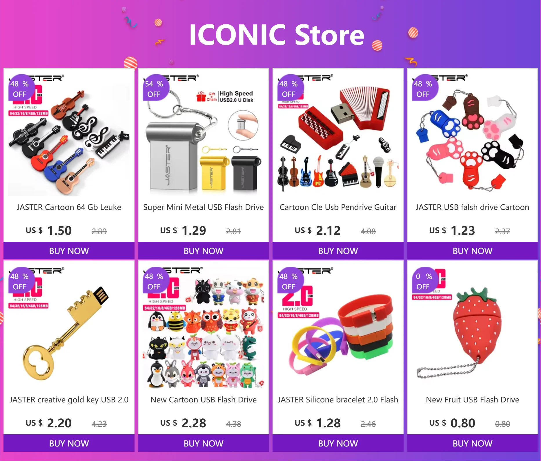 JASTER New Cute Cartoon USB 2.0 Flash Drive 64GB 32G Penguin U Disk 16GB Pen Drives 8G pendrive 4GB Gifts Key Chain Memory Stick