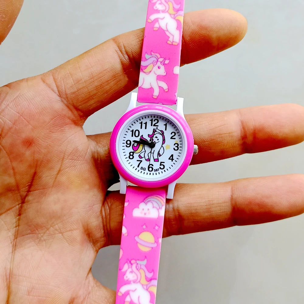 MINISO Cartoon Superhero Princess Unicorn Butterfly  Silicone Kids Children Boys Girls Quartz Birthday Party Gift Watches