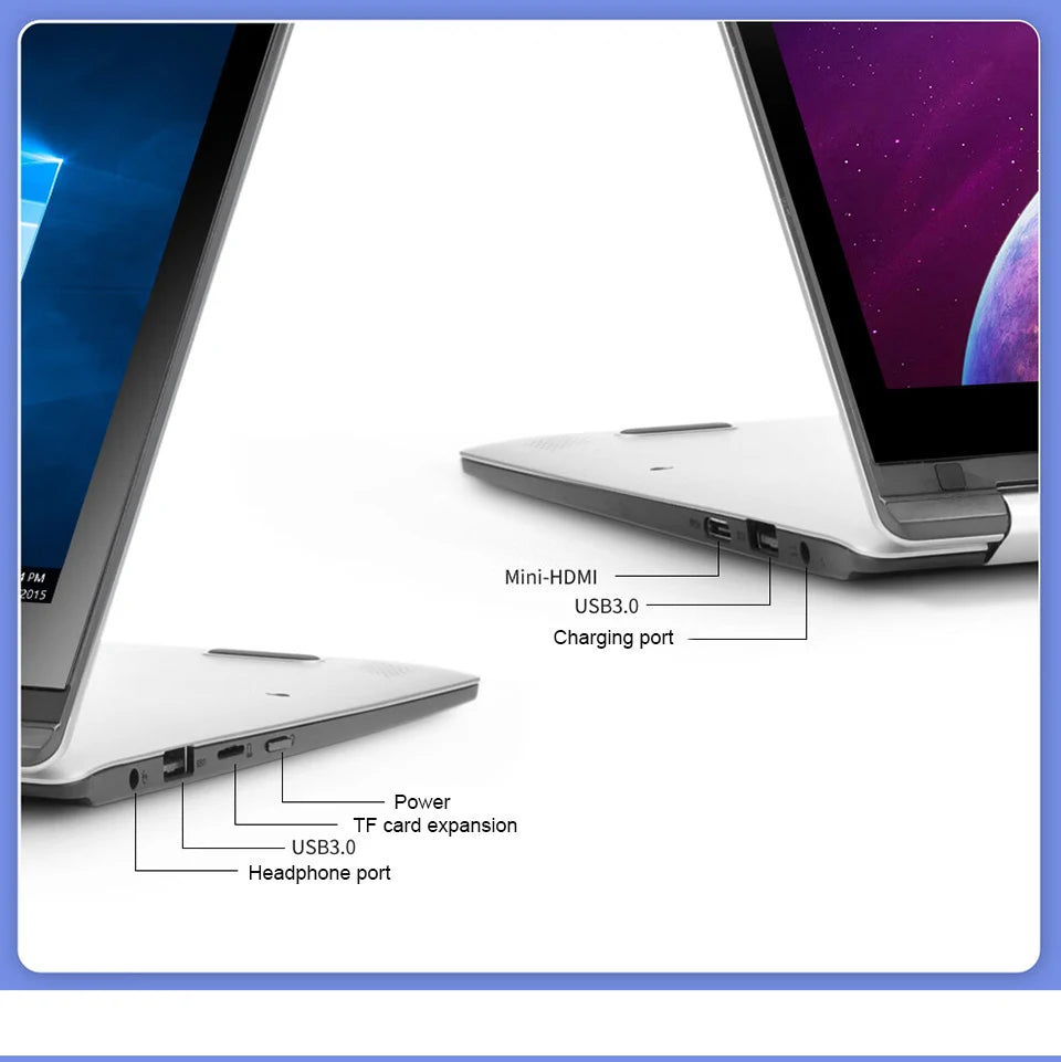 2 in 1 mini Laptop Computer Portable Touch Screen 11.6" Intel i7-8500Y 8GB 1TB Windows 11 Pro Office Learning Tablet PC Notebook