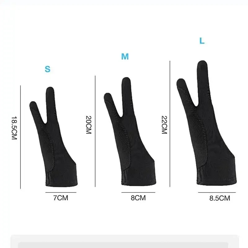 Two-Finger Anti-fouling Drawing Glove For Artist Drawing Pencil Graphics Tablet Pad Pen Palm Rejection Glove for iPad & Android