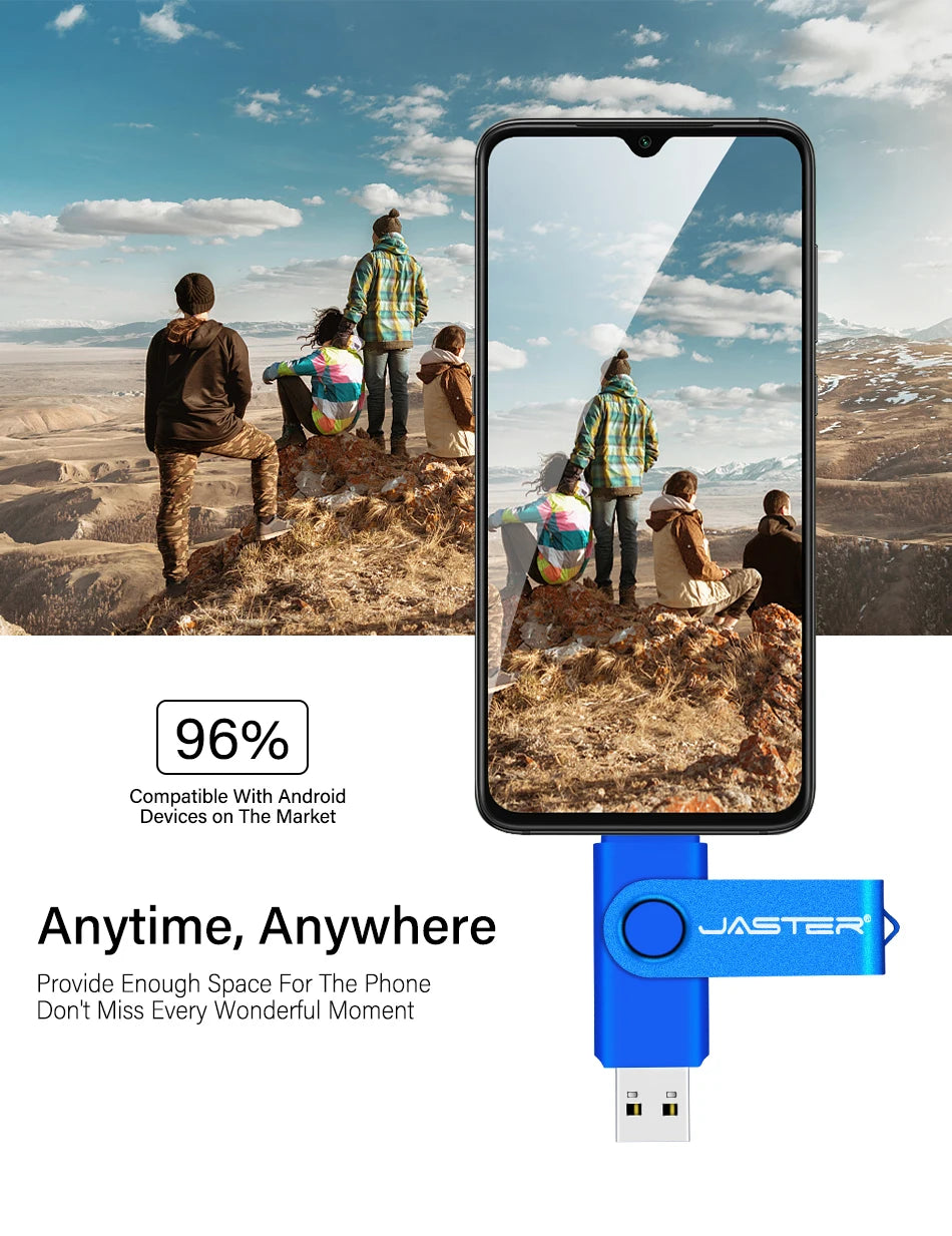 High Speed TYPE-C USB 3.0 Flash Drive 64GB Rotatable OTG Pen Drive 32GB 128GB 256GB Memory Stick for Mobile Phone Black Pendrive