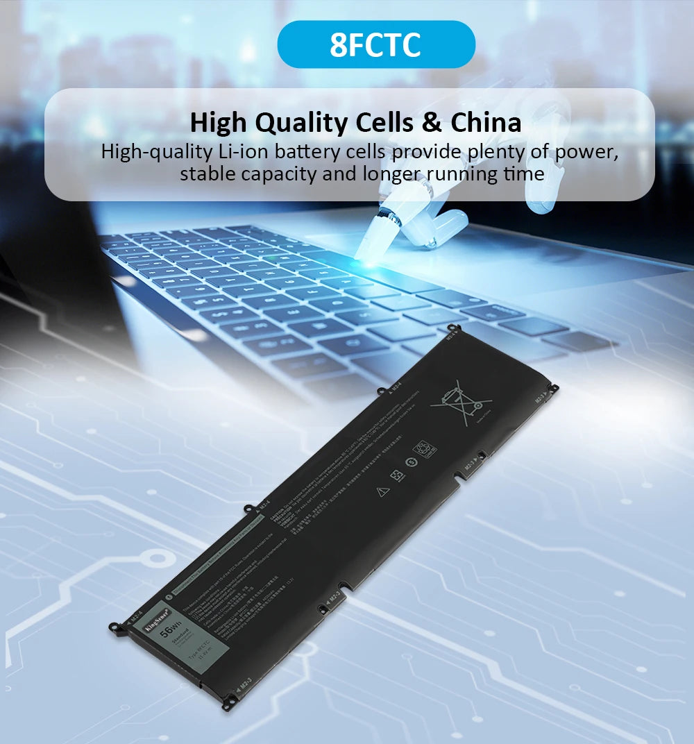 KingSener 11.4V 56WH 8FCTC Battery For DELL G15 5510 5511 5520 5515 5521 Series For DELL XPS 15 9500 G7 15 7500 Series 56Wh