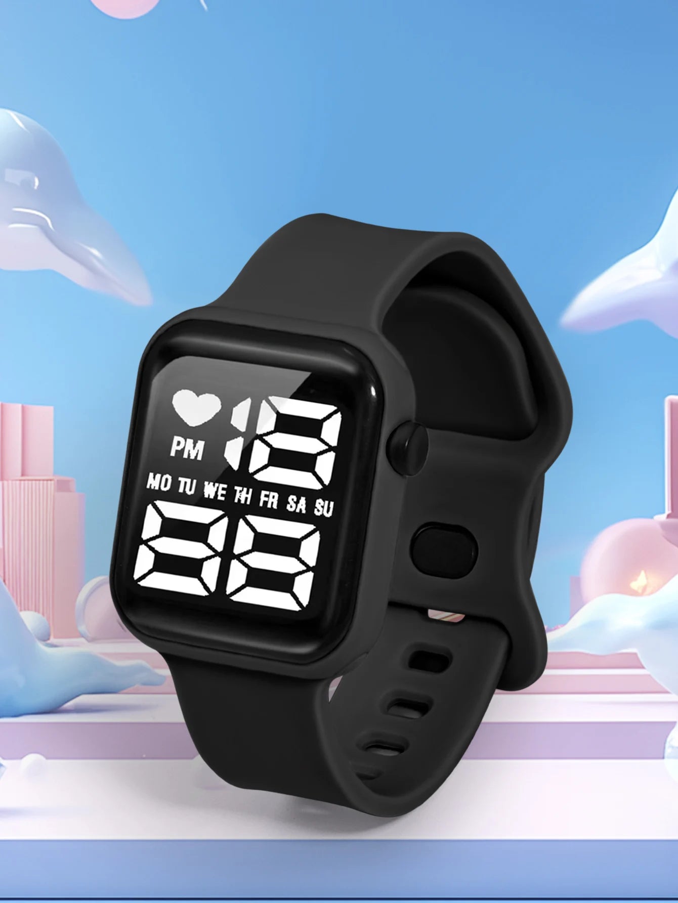 Children's Electronic Watch With heart-shaped Date Display Minimalist Sports Electronic Watch Student Daily Life Digital Watch