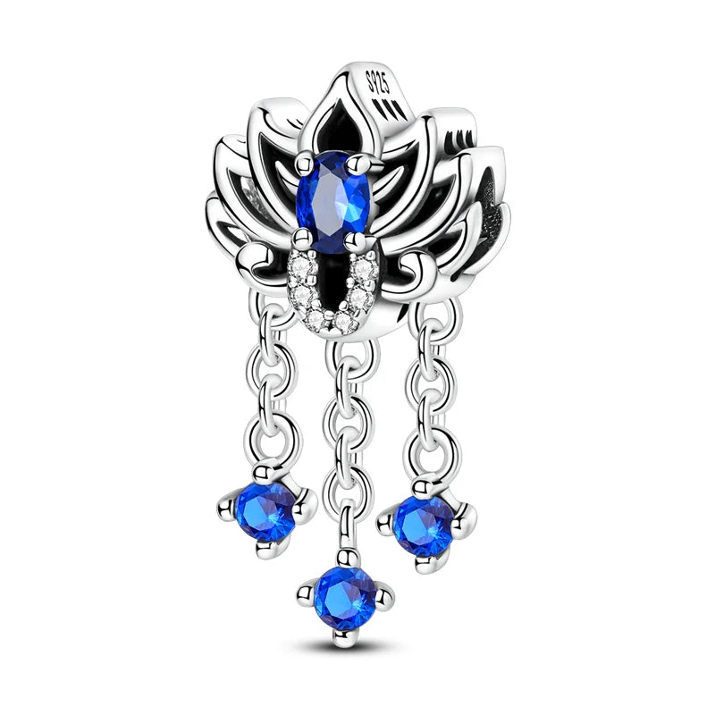 New 925 sterling silver pink green blue flower teapot and teacup bead pendant suitable for original charm bracelet