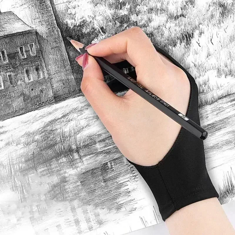 Two-Finger Anti-fouling Drawing Glove For Artist Drawing Pencil Graphics Tablet Pad Pen Palm Rejection Glove for iPad & Android