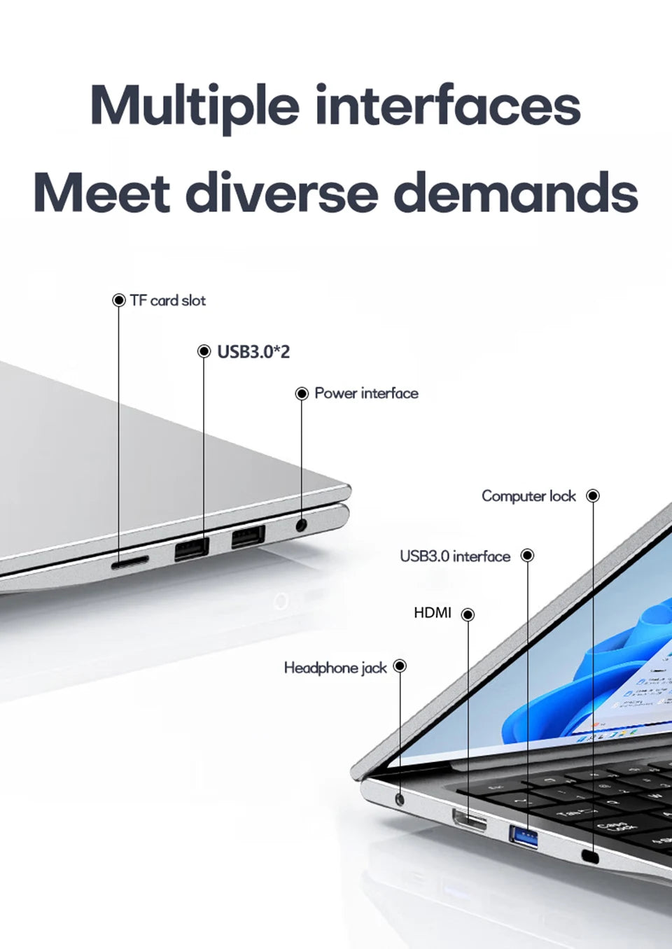 Xiaman 17.3" Gaming Laptop Computer PC Windows 11 Pro Intel Celeron N5095 Laptops Discrete Graphics 16GB RAM 1TB SSD Notebook PC