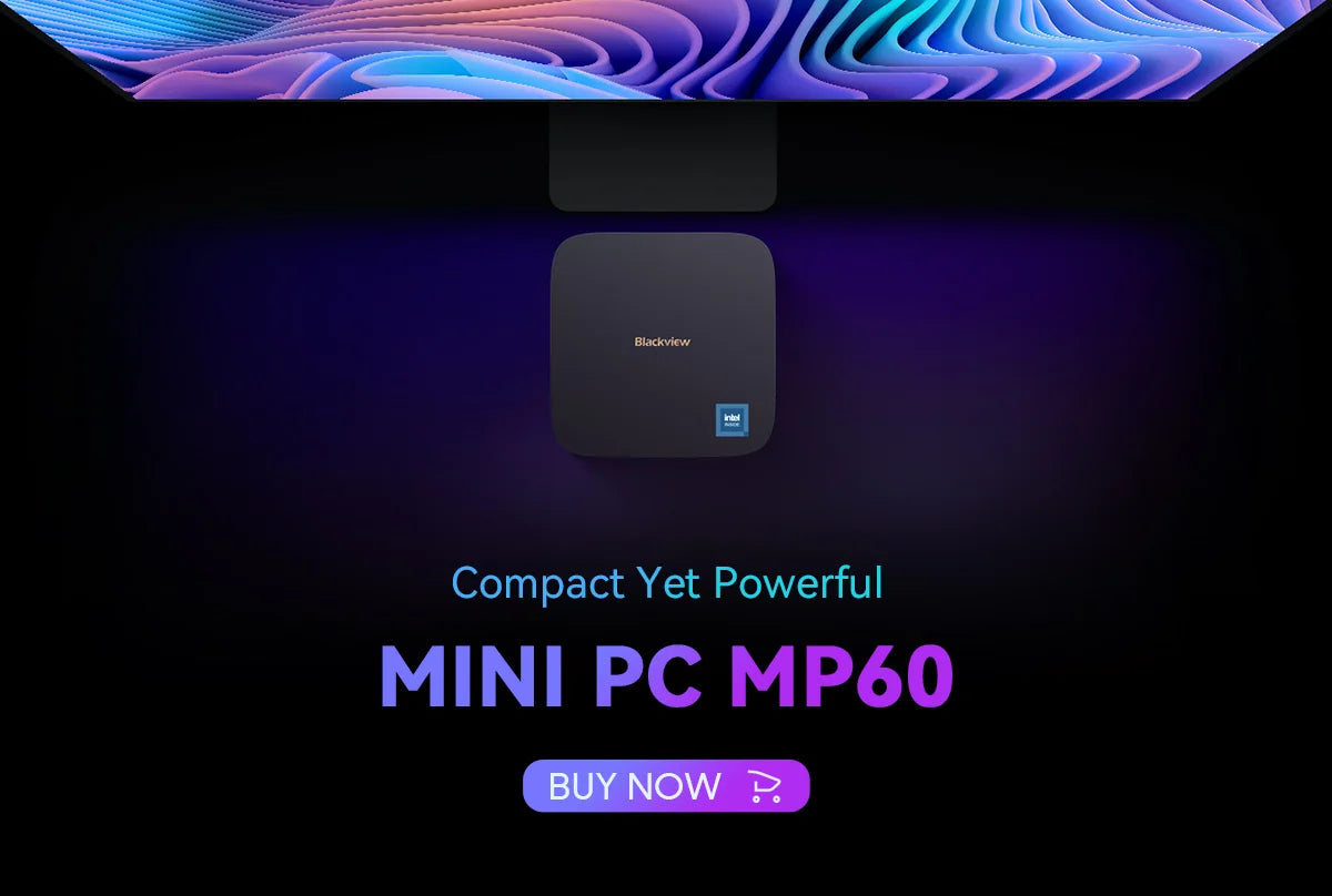 [World Premiere]Blackview MP60 NEW Mini PC Windows 11 PC Intel N150 16GB 512GB SSD 4K HD Doble HDMI Dual-Band 2.4G