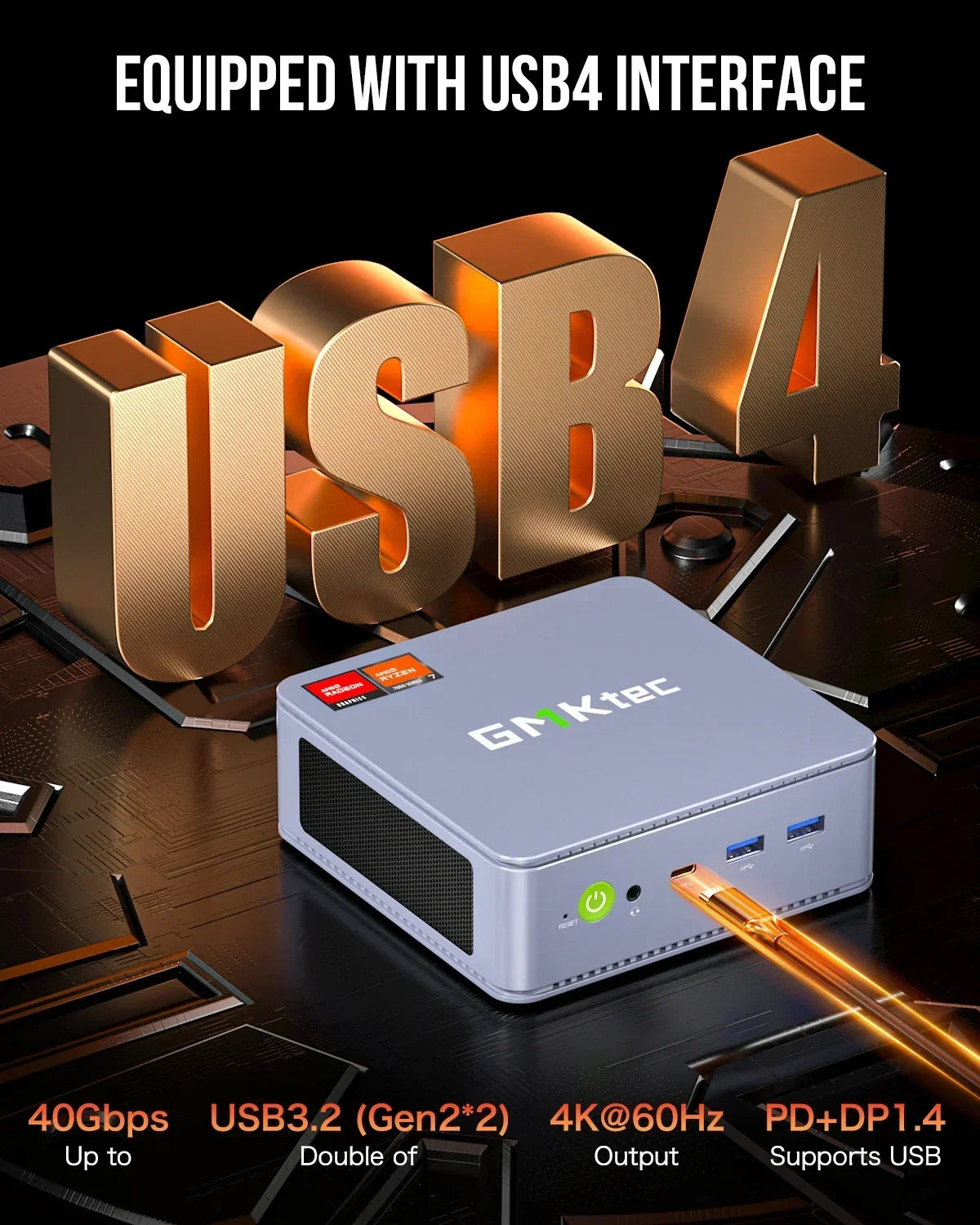 GMKtec K6 Mini PC AMD Ryzen 7 7840HS MINI PC WIFI6 BT5.2 Windows 11 Pro DDR5 NVME SSD PCIE 4.0 Desktop Office Gaming Computer