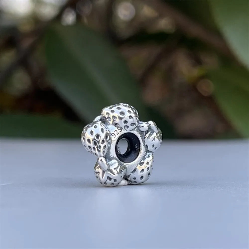 Mistletoe 925 Sterling Silver Cute Sweet Strawberries Stopper Spacer Charm Bead Fit European 3.0mm Bracelet Jewelry