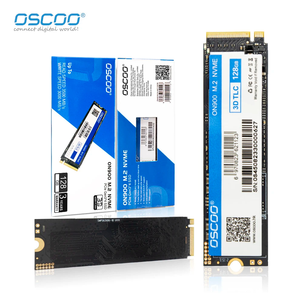 OSCOO SSD M.2 2280 NMVe PCIe Gen3.0x4 Internal SSD Solid State Drive 3D TLC NAND Flash 128GB 256GB 512GB 1TB PCIe Hard Disk SSD