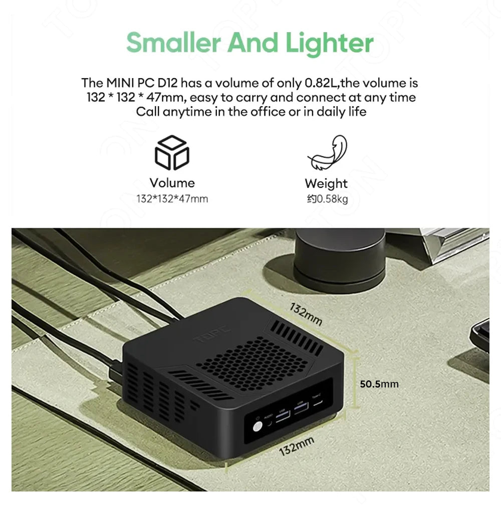TOPC Mini PC AMD Ryzen AI 9 HX 370/365/7 PRO 360 Gaming Computer, OCuLink & USB4.0, 2x DDR5/2x PCIe4.0, Windows 11 Pro, WiFi6