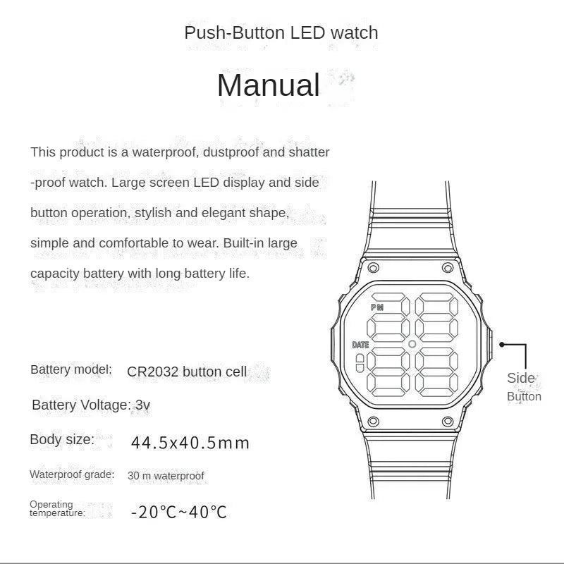 New Kids Sports Digital Watch Waterproof LED Display Children Electronic Watches for Girls Boys Wristwatch Time Machines Clock
