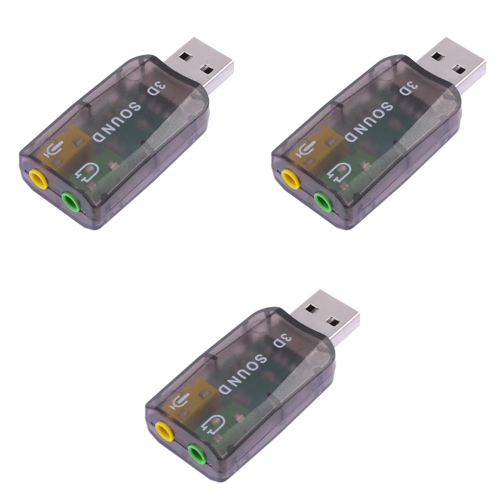 Mini External USB To 3.5mm Mic Headphone Jack Stereo Headset 3D Sound Card Audio Microphone Adapter Speaker Interface For Laptop