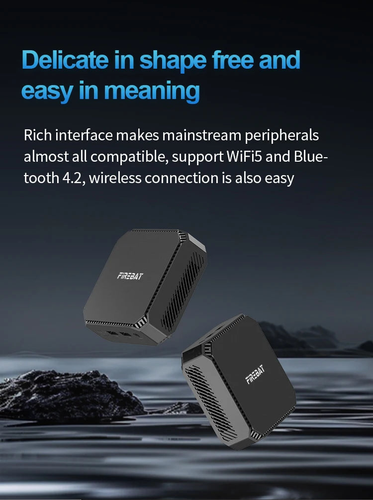 FIREBAT T2 Mini PC Gamer Intel N150 CPU Windows 11 Mini PC Gaming DDR4 16GB RAM 512GB SSD WIFI5 BT4.2 Desktop Computer minipc