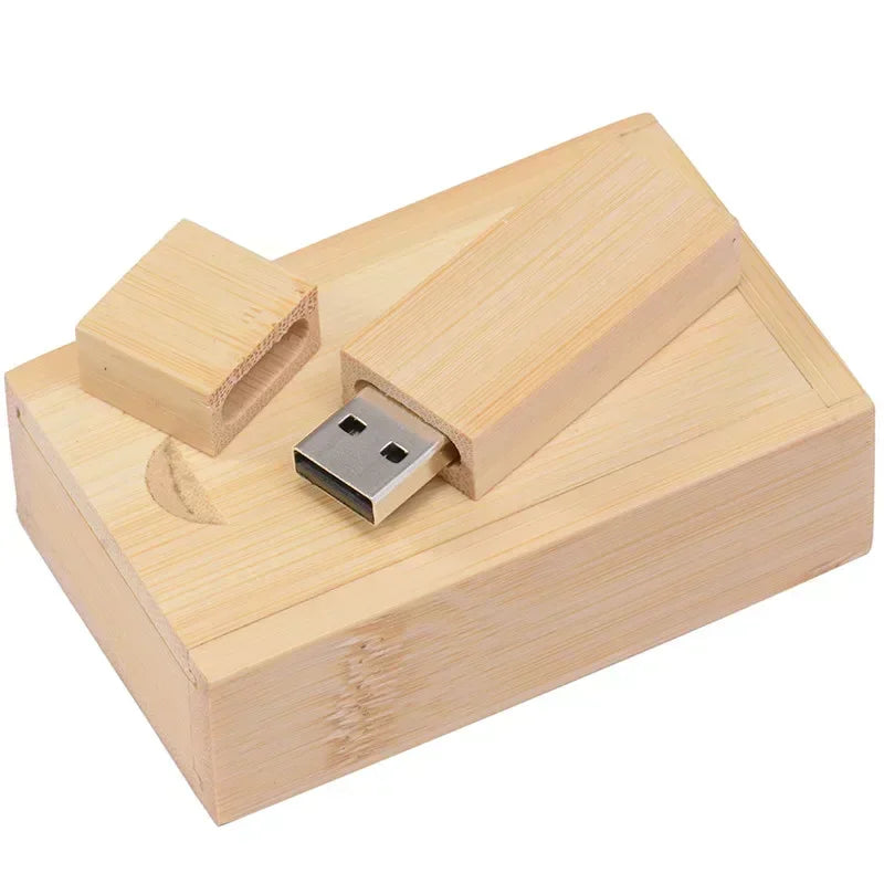 JASTER Free custom logo Photography wooden with box USB 2.0 Flash Drives64GB 32GB 16GB 8GB 4GB Memory stick Business gift U disk