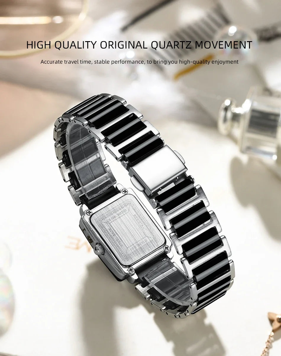 Couple Watch Waterproof Top Brand Luxury Watch for Women Men With Ceramics And Metal Strap Relojes Para Mujer