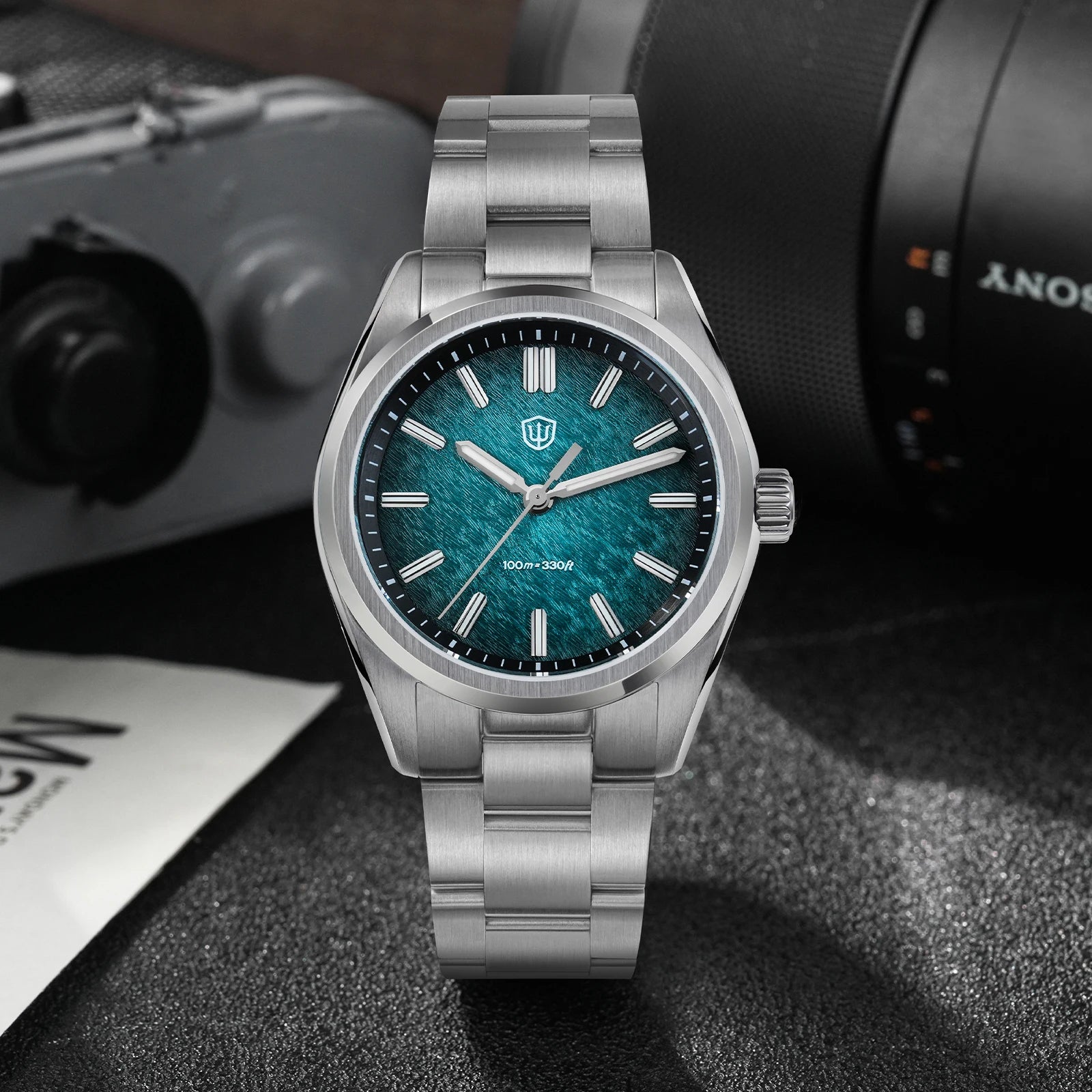 Watchdives WD0003B 36mm Quartz Men Watch VH31 Sweep Seconds Movement Stainless Steel Watches Luminous Waterproof Sapphire