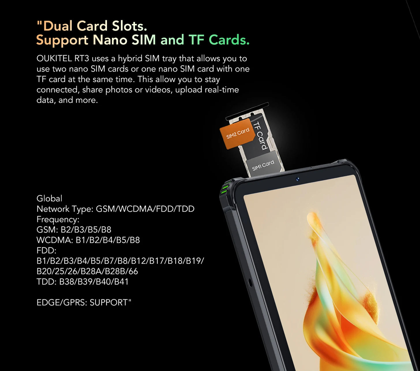 Oukitel RT3 Rugged Tablet 8 Inch HD+ 5150 mAh 4GB+64GB Android 12 Mtk Helio P22 16MP Camera Pad