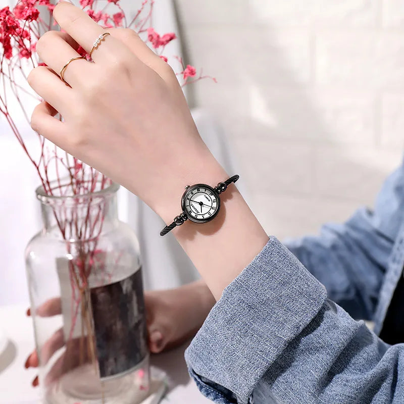 Couple Style Gold Sliver Bracelet Minimalist Wristwatch Fashion Steel Strap Women's Quartz Watch Brand Casual Women's Watcht Set