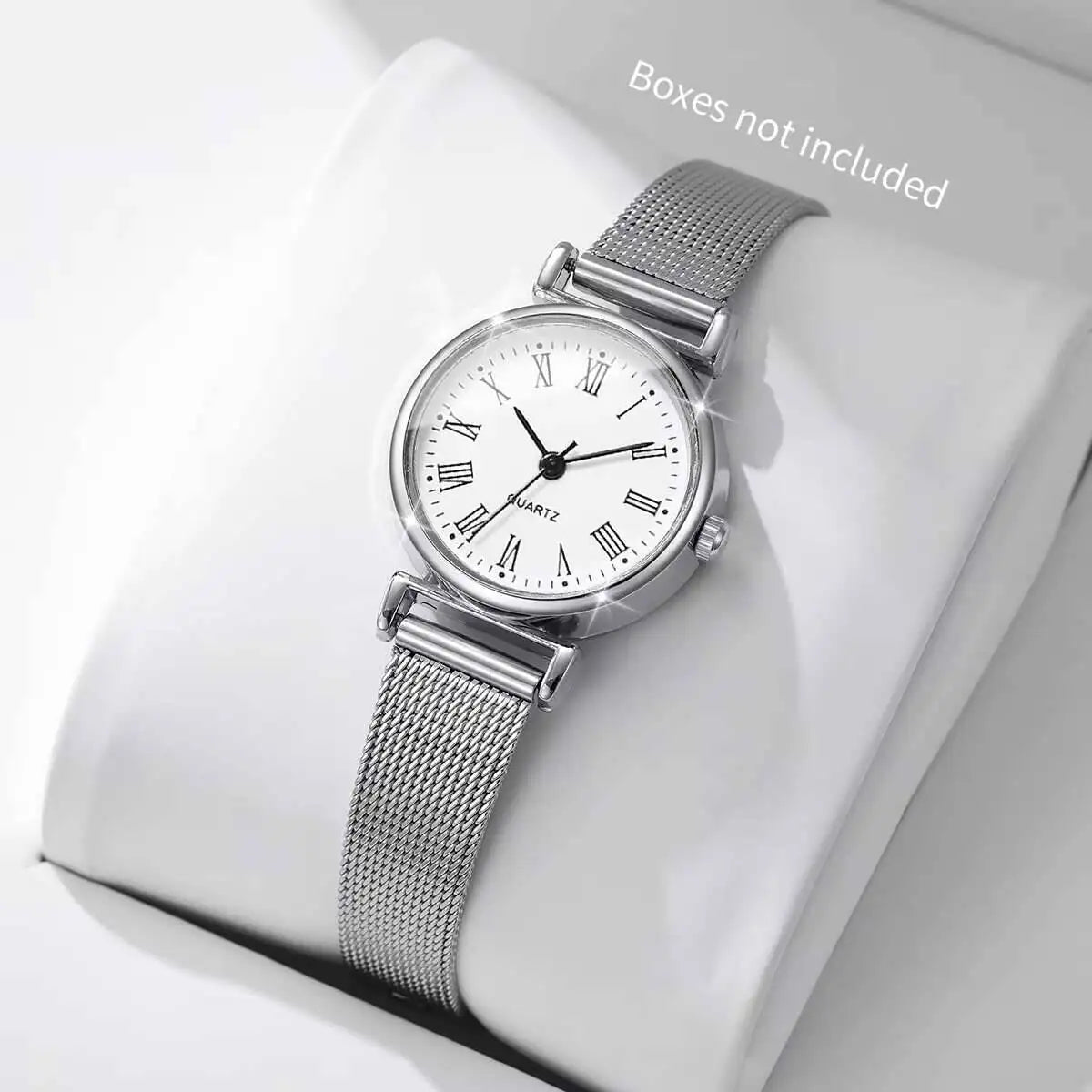 1/2PCS Fashion Women Watches Casual Roma Dial Mesh Band Quartz Wristwatch Reloj Mujer（Without Box）