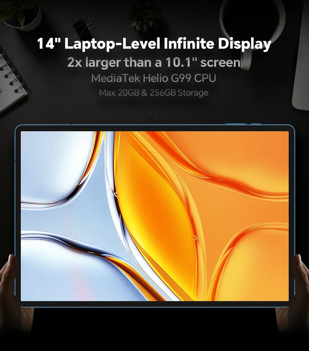 Teclast T70 Tablet MTK Helio G99 Android 14 8GB RAM 256GB ROM 14" 1920x1200 Display 13MP+8MP 4G LTE Global Version 10000mAh