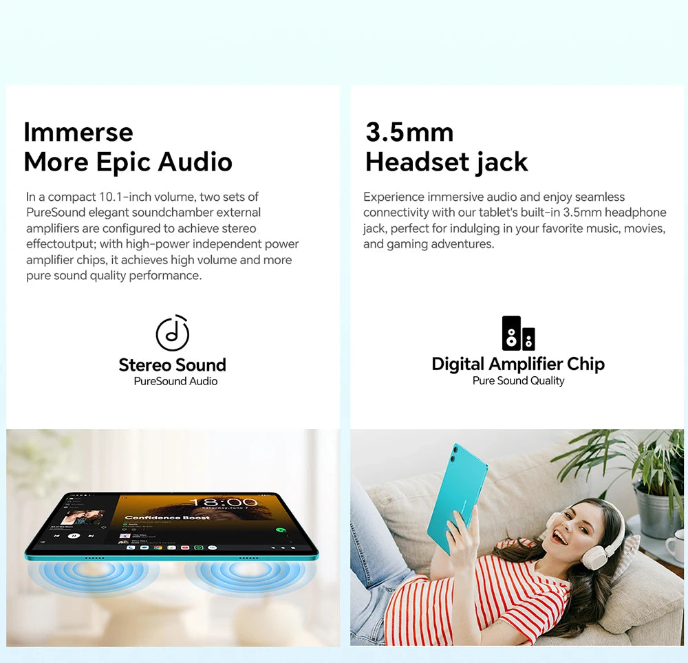 Teclast P30 Android 14 Tablet 10.1" IPS, Max 12GB RAM (4GB+8GB Expansion), 128GB ROM, UNISOC T606, Dual Cameras, Face Unlock