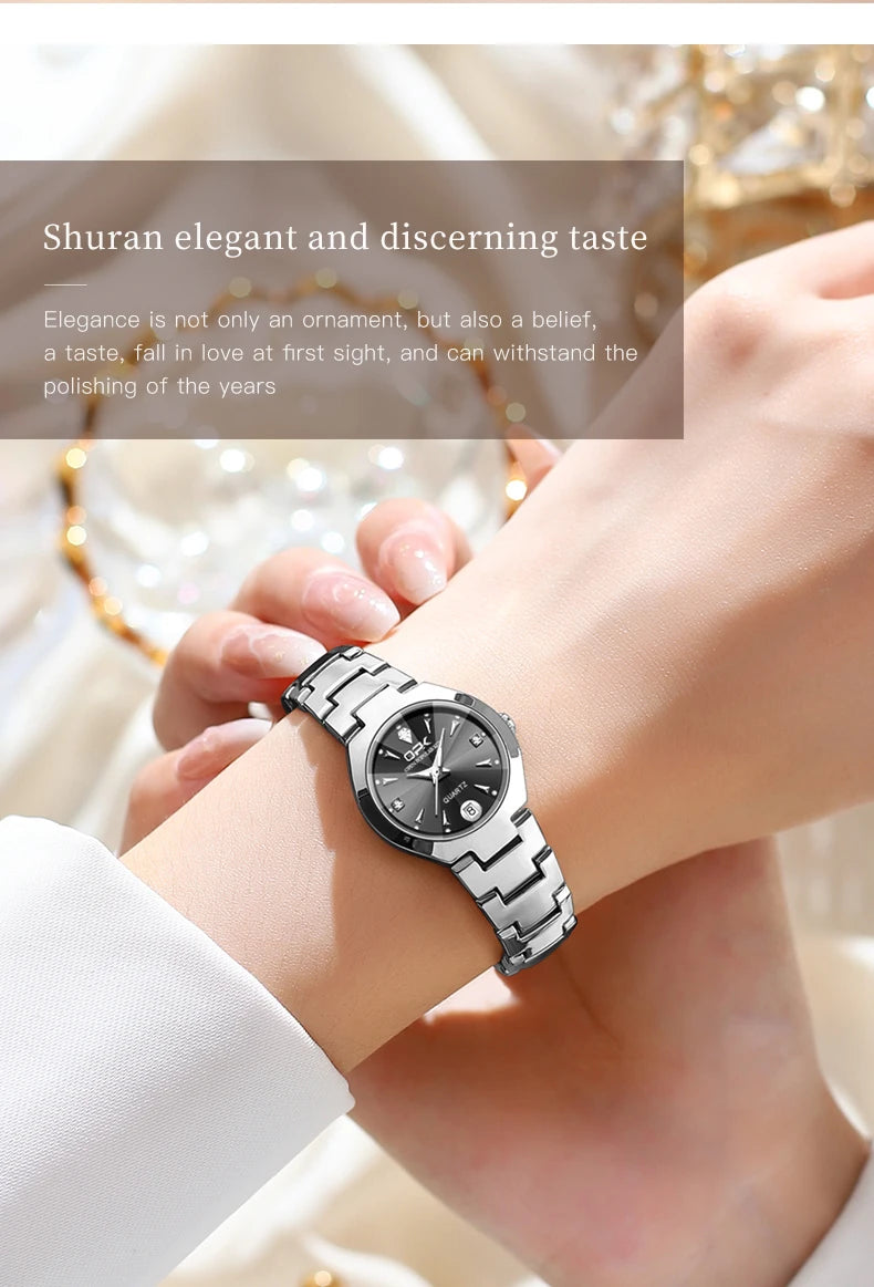 OPK 8105 Couple Watch Classic Fashion Waterproof Glow Quartz watch Band Luxury Date Week Men's and Women's Couple Watches