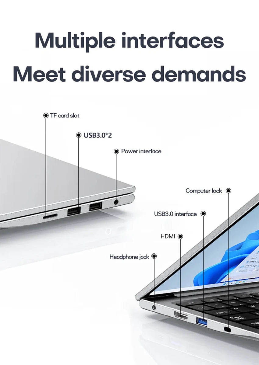 ACEKAMAS 17.3 inch Laptop Computer Intel N5095 Windows 11 Pro Fingerprint Office Laptops 16GB DDR4 1TB SSD Portable Notebook PC