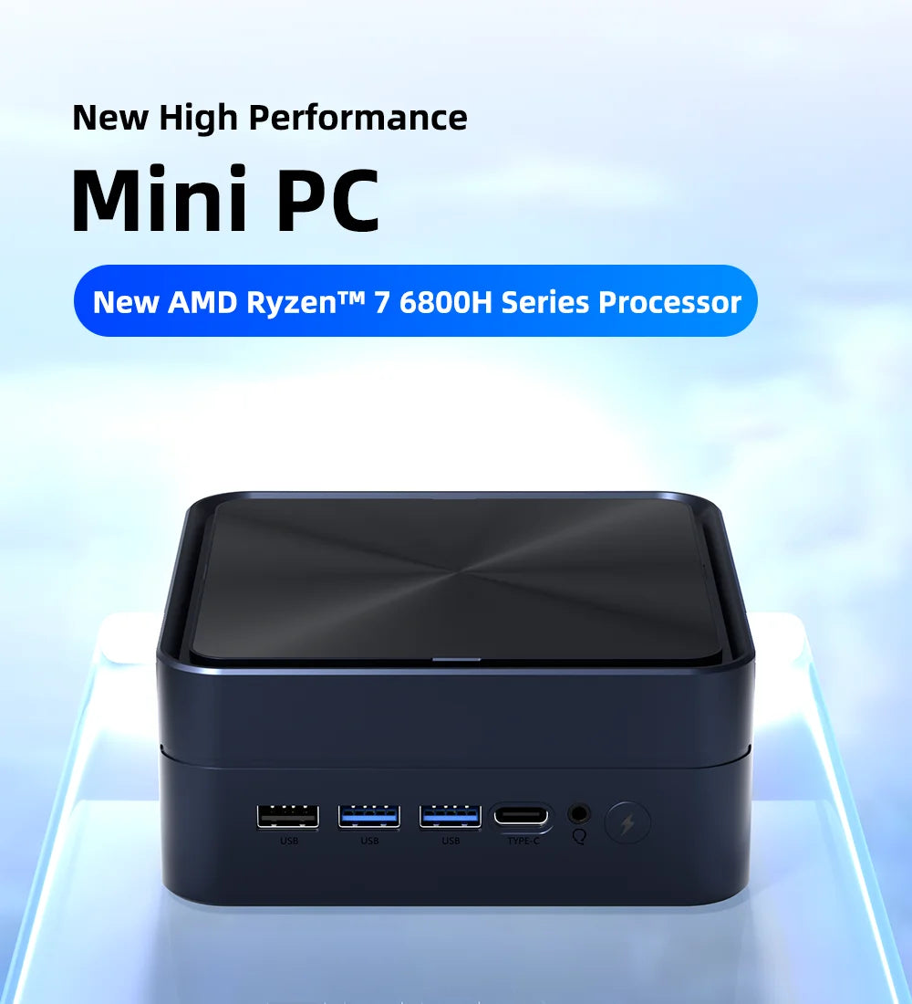 ZXIPC Mini PC AMD Ryzen 7 6600U 6600H 6800H 16GB DDR5 1TB M.2 SSD Desktop Computers Support 4K HDMI Display/WiFi6/USB3.2/Office
