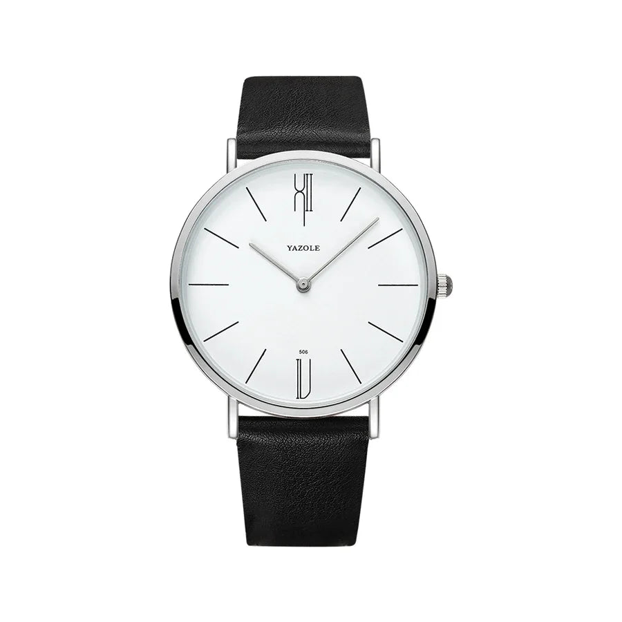 YAZOLE Men's Watches Classic Black Brown Quartz Wrist Watches for Men Women Leisure Simple Man Watch Clock Gift Reloj Hombre