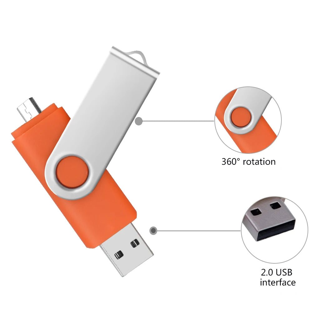 Metal Waterproof Pen Drive 2 In 1 OTG 2.0 Pendrive 64GB High Quality Type C Usb Flash Drive 4GB 8GB 16GB 32GB Usb Stick