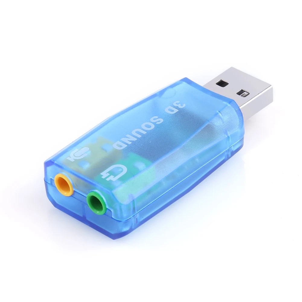 Mini External USB To 3.5mm Mic Headphone Jack Stereo Headset 3D Sound Card Audio Microphone Adapter Speaker Interface For Laptop