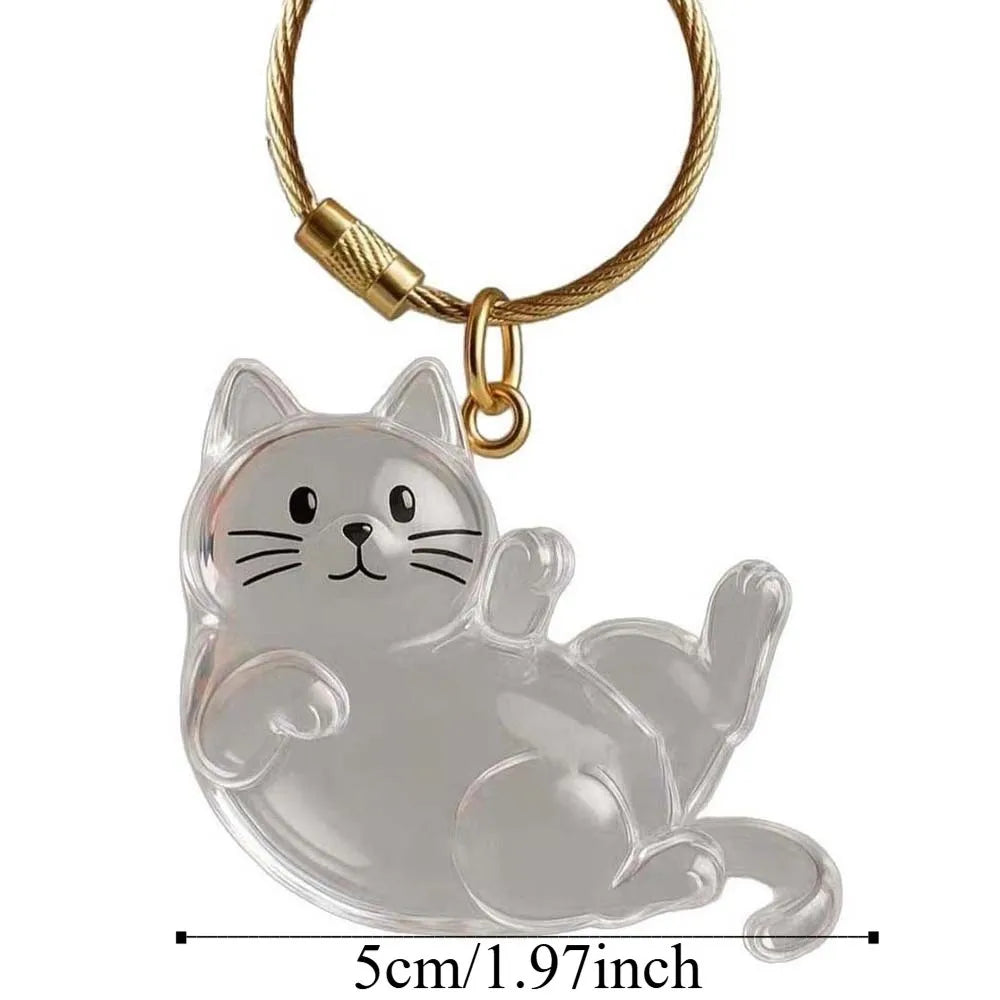 Transparent Acrylic Keychain Cat Hair Storage Capsule Handmade Animal Shaped Rabbit Hair Storage Box Cute Stylish