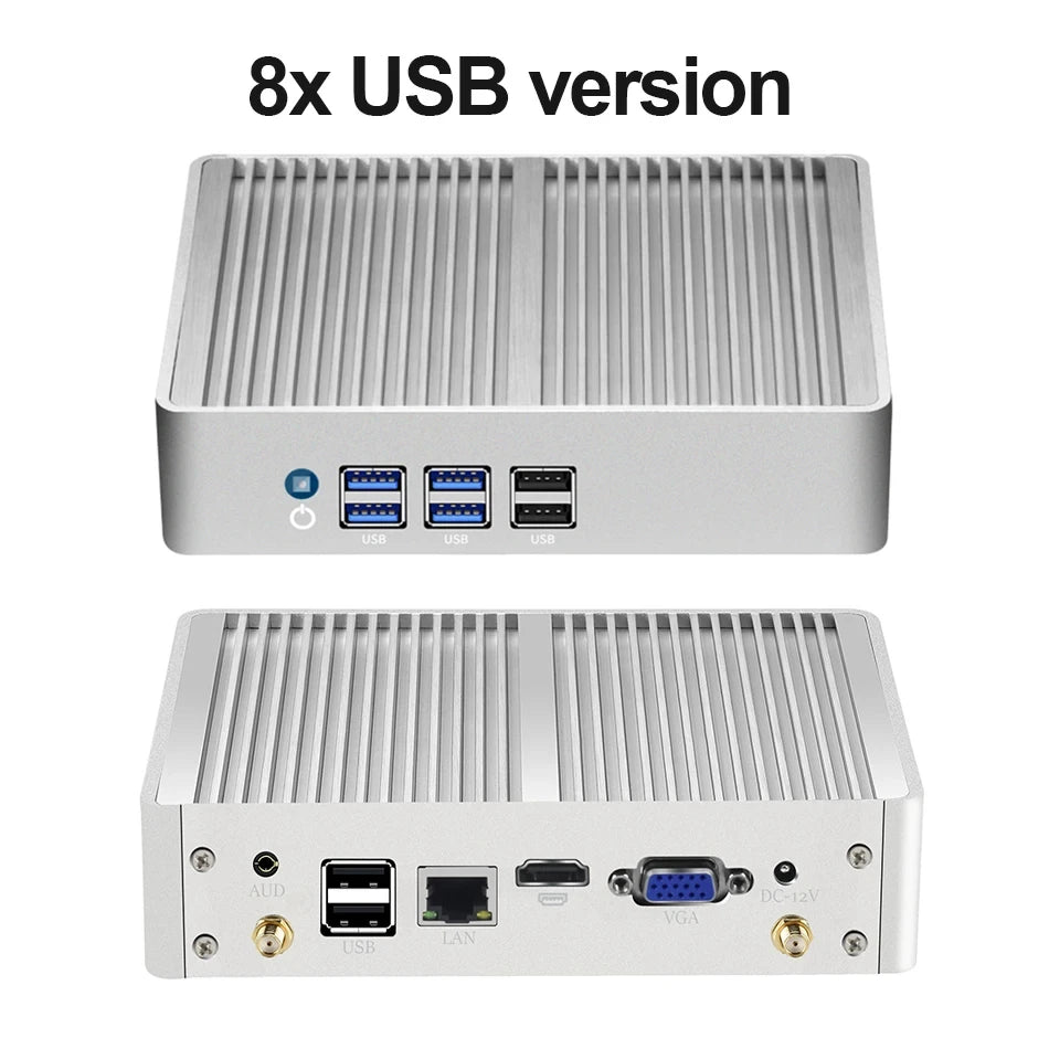 Helorpc Industrial Mini PC with Inter Core i5-5200U Support Windows10 Linux Pfense with 4xUSB3.0 4xUSB2.0 1xHDMI 1xVGA Computer