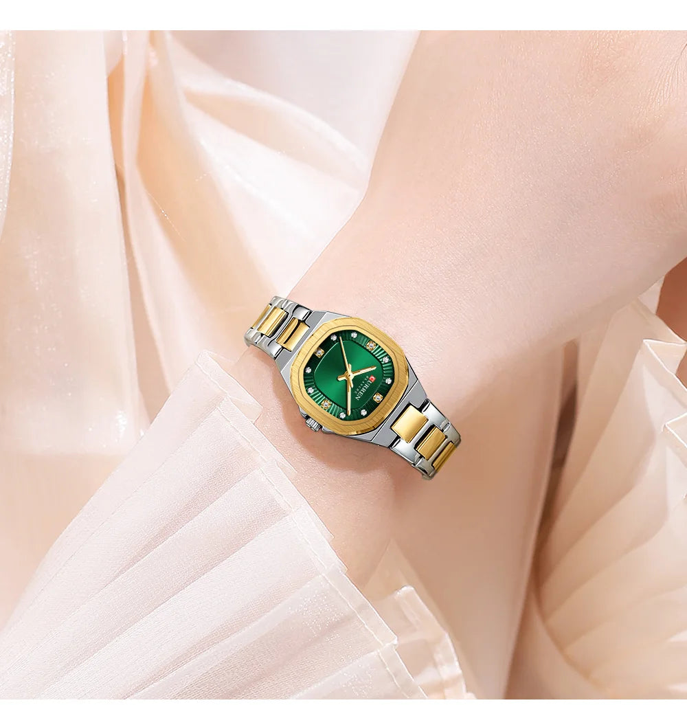 Curren Women Watch Luxury Fashion Quartz Crystal Waterproof Ladies Elegant Wristwatch Gifts For Girls