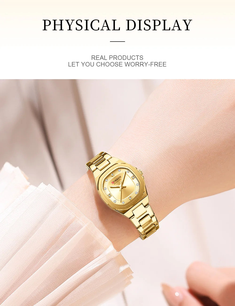 Curren Women Watch Luxury Fashion Quartz Crystal Waterproof Ladies Elegant Wristwatch Gifts For Girls