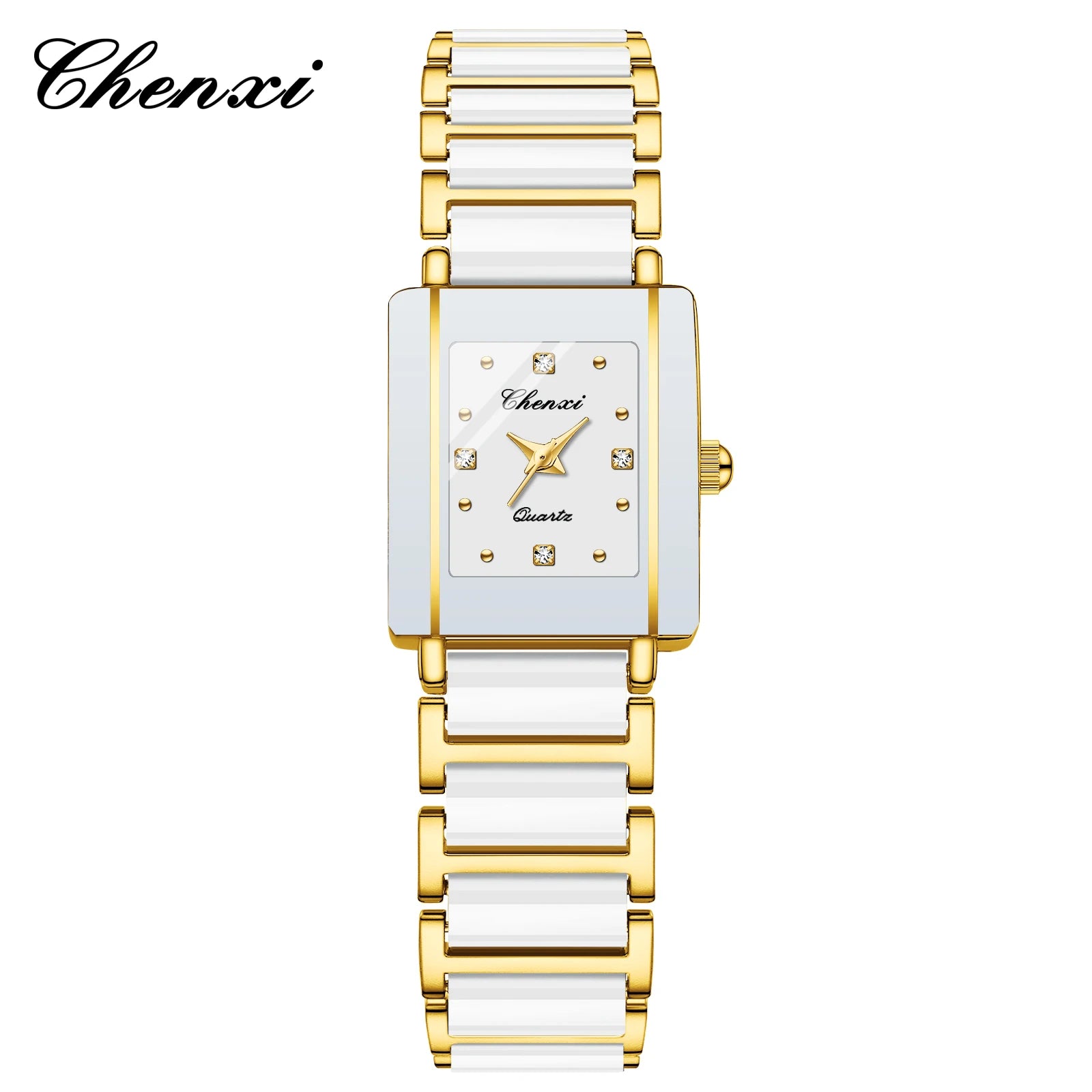 CHENXI 104A Waterproof Top Brand Luxury couple watches Watch for Women Men With Simulated-Ceramics Strap relojes para damas