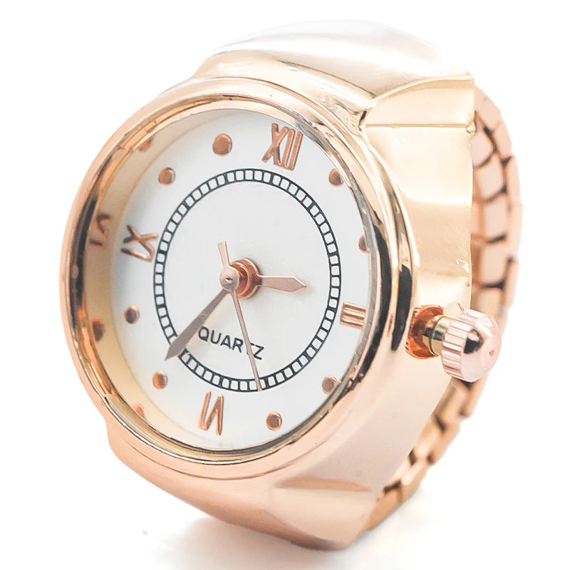 New Hot Sales Creative Roman Literal Ring Watches With Alloy Cases, Finger Round Dials For Couples And Men