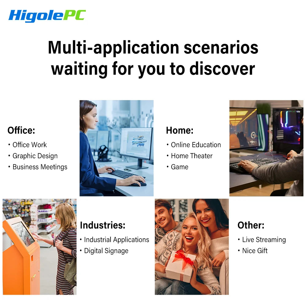 Higole F9B Pro 7'' Intel N95 Mini PC with Screen Windows 11 WiFi5 8G 128G 5000mAh Dual 2.5G LAN Desktop Computer Windows Tablet