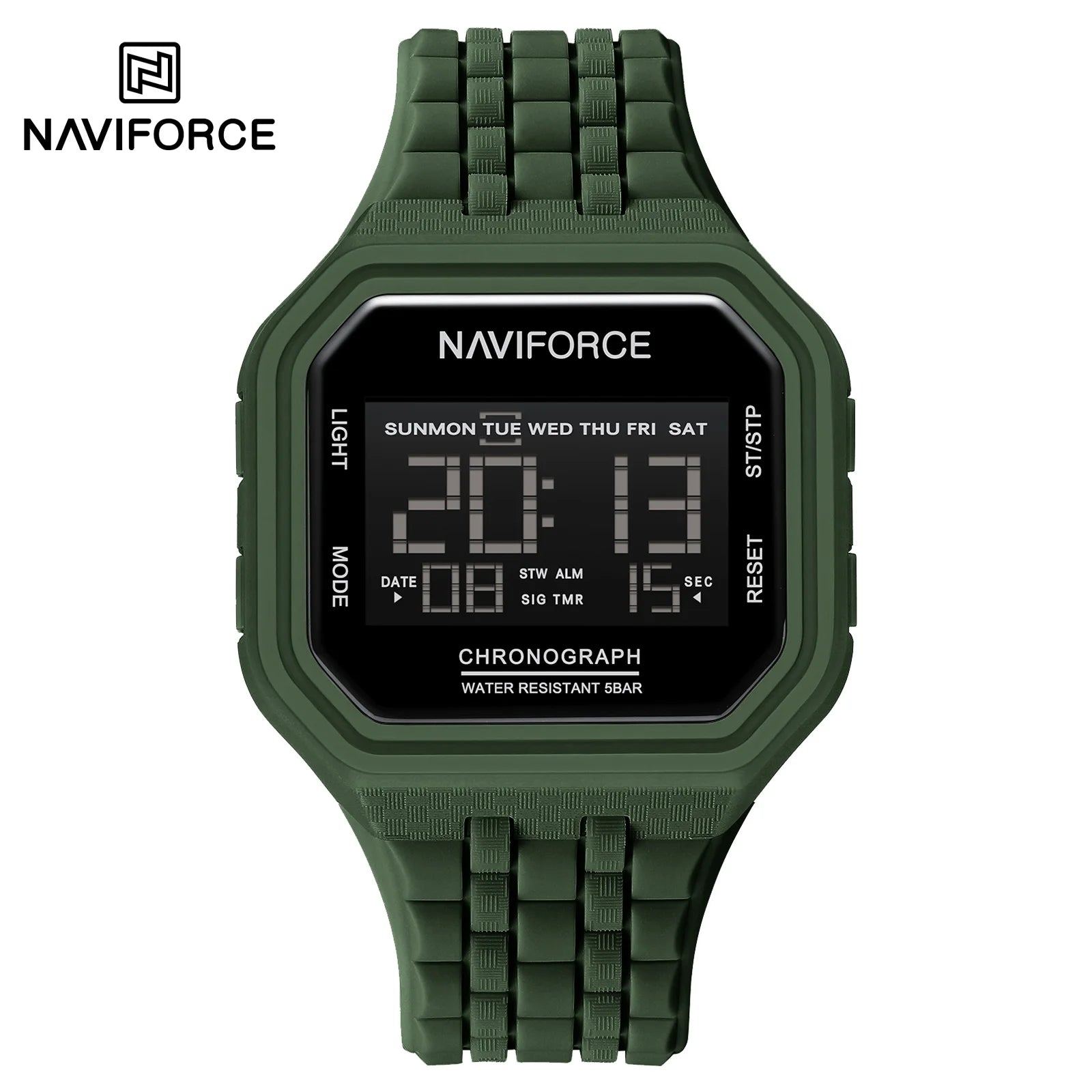 NAVIFORCE Top Luxury Brand Digital Men Wristwatch Waterproof Military Style Sport Man Watch Square Dial Fashion Reloj Hombre