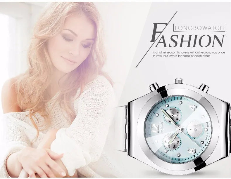 Fashion LONGBO Brand Luxury Waterproof Casual Quartz Watch Women Lady Gift Watches Waterproof Stainless Steel Watch Montre Femme
